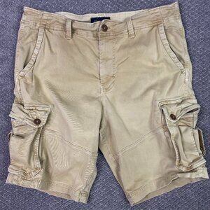 American Eagle Extreme Flex Classic Cargo Shorts Men's 36 Khaki Stretch Gorpcore